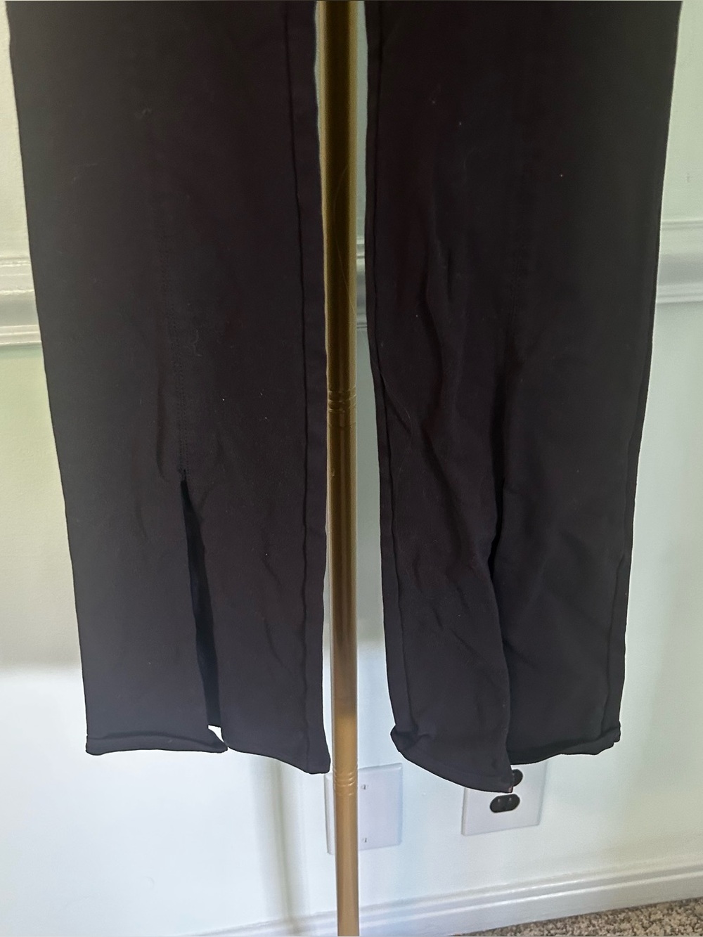Alo Black Airbrush Flutter High Waist Stretch Flare Split Hem Leggings Small - Picture 4 of 11